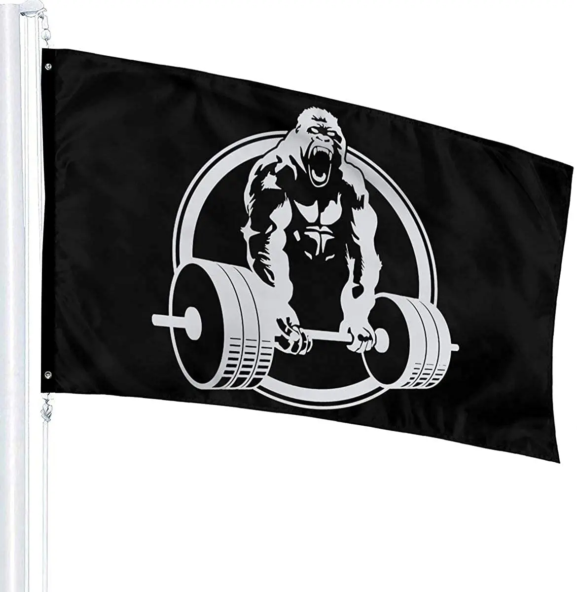 

3x5 Ft Polyester Flag Gorilla Lifting Weightlifting - Vivid Color and UV Fade Resistant