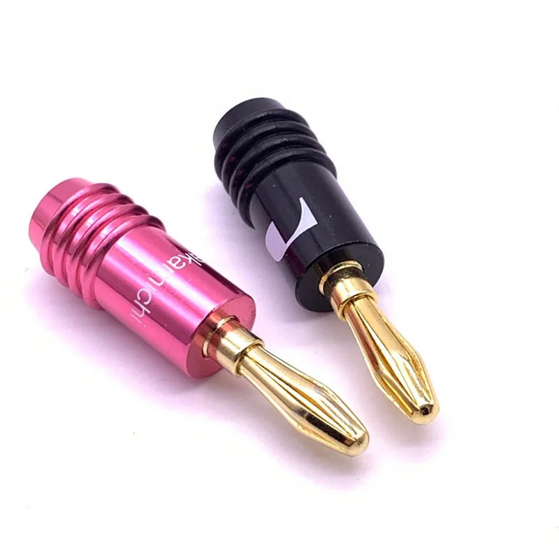 

2pcs Banana Plugs 24K Gold Plated 4MM Nakamichi Plug Terminal No soldering Cable Connector For HiFi Audio Speaker