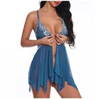 Женское нижнее белье с застежкой спереди, Кружевная комбинация с V-образным вырезом, сетчатая Пижама, нижнее белье, корсет, облегающее сексуальное мини-платье, vestidos mujer