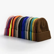Bonnets tricotés en laine et acrylique pour hommes et femmes, 20 couleurs, style coréen, vente en gros, automne et hiver