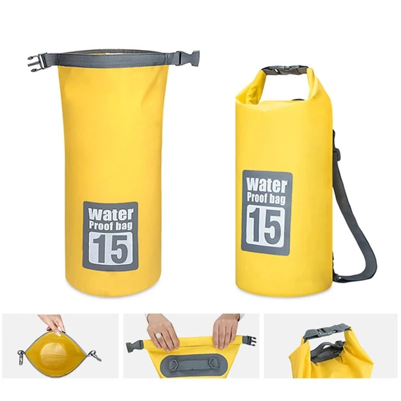 5L/10L /20L/30L Outdoor PVC Waterproof Dry Bag Floating Backpack Swimming Bag With Double Shoulder Strap Beach Drifting Pack