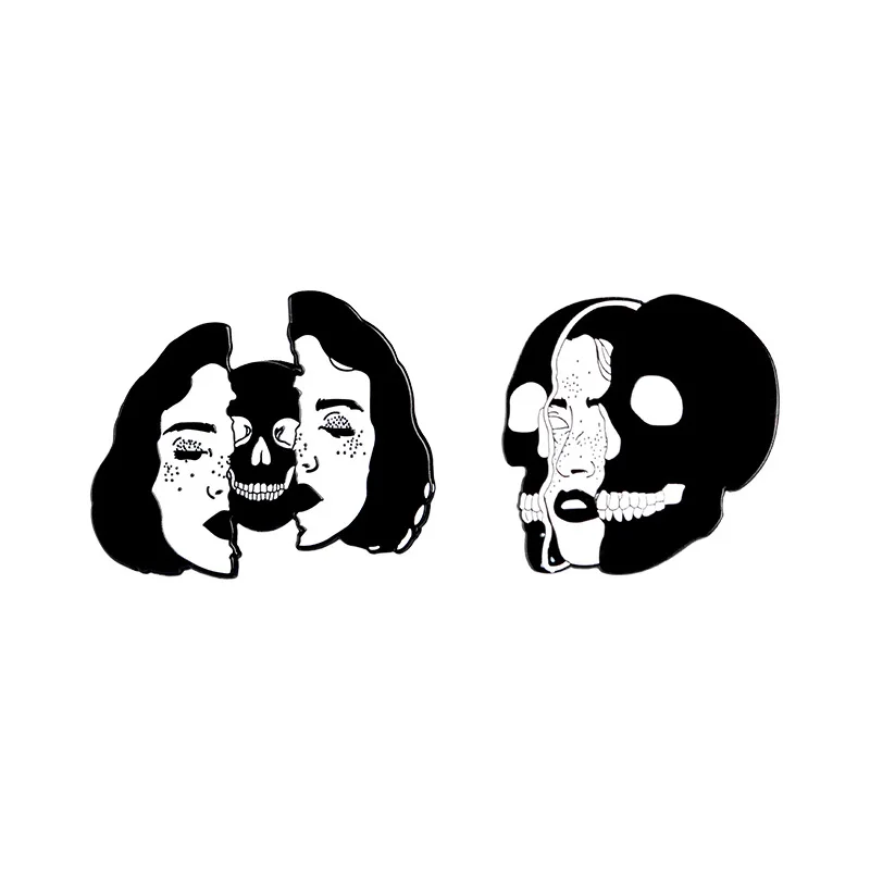 Маска женская камуфляжная черная и белая брошь булавка из сплава с эмалью