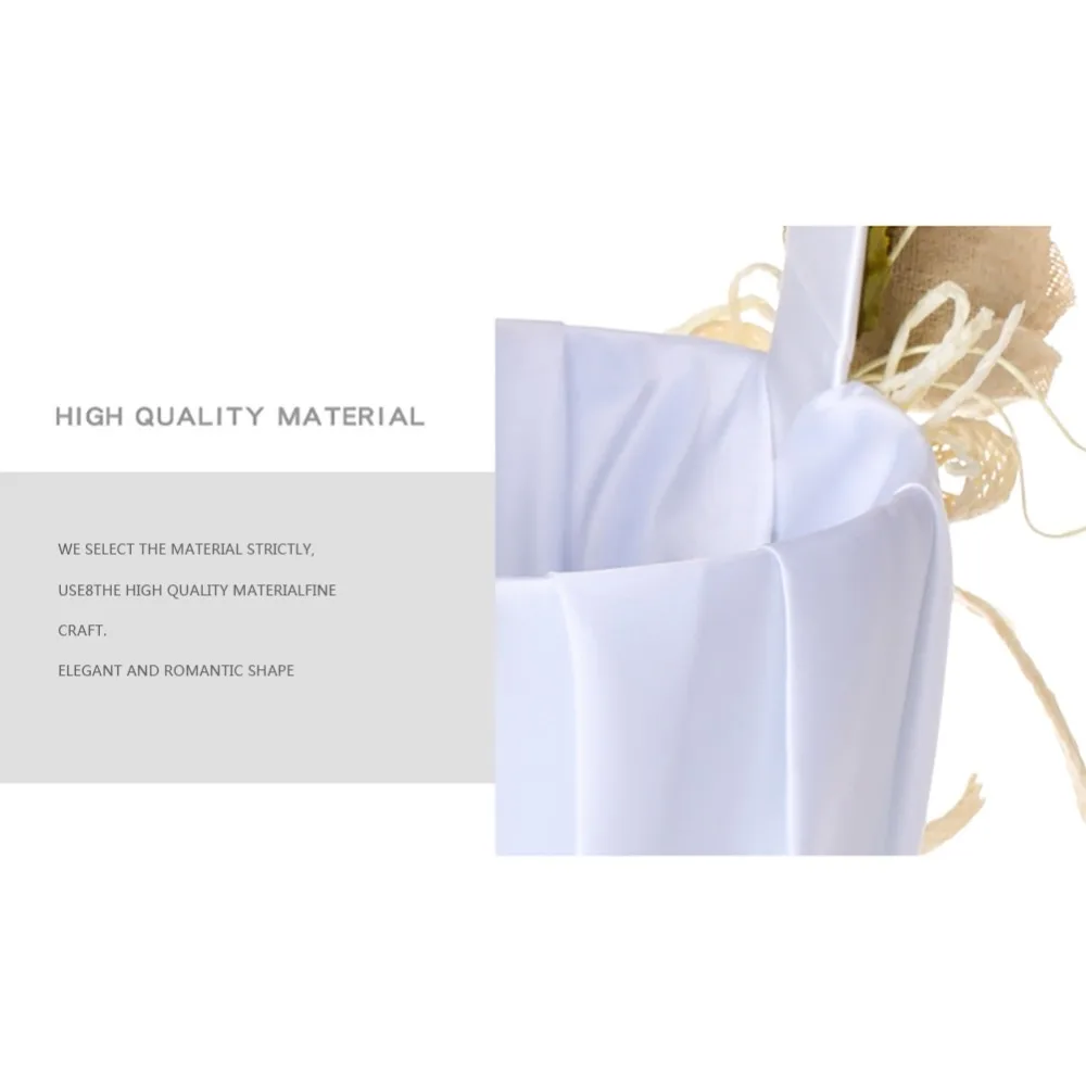 Новинка белая романтичная Цветочная корзина для девочек лепестки роз фотография