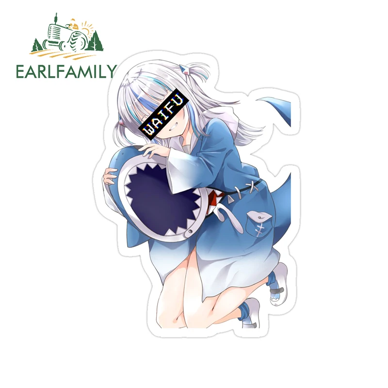 

EARLFAMILY мультяшная Автомобильная наклейка для Gawr Gura Hololive Peeker Peek аниме виниловые наклейки JDM оконный багажник бампер автомобильные аксессуары