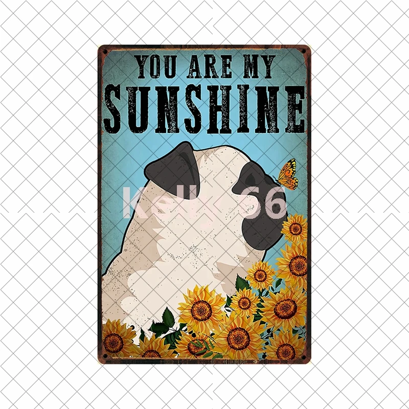 [Kelly66] искусственное Мыло You Are My Sunshine мопсы домашний декор для паба бара картина