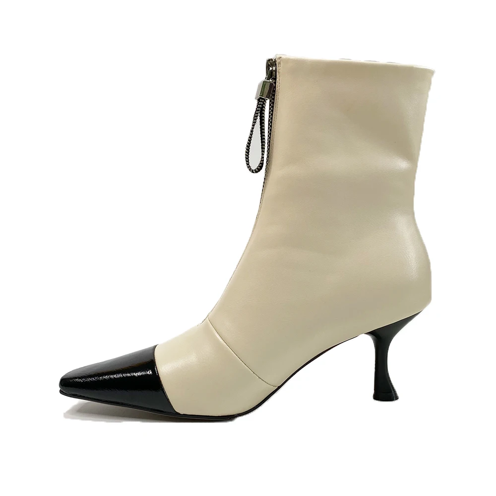 

SKLFGXZY Unique design Genuine leather Ankle boots Women boots Fine with Fashion boots New winter Women shoes