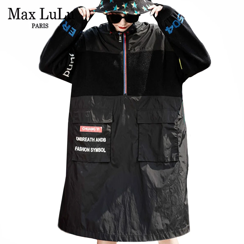 Max LuLu 2019 зимняя Роскошная Корейская женская одежда в стиле панк женское