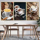 Плакат и принты на холсте с изображением шоколада, кофейных зерен, завтрака, вкусной еды, картина на стену для кухни