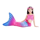 3 шт.компл. Детский костюм Русалочки с хвостом, необычный детский купальник для косплея Русалочки, костюм на Хэллоуин для девочек, без выскальзывания