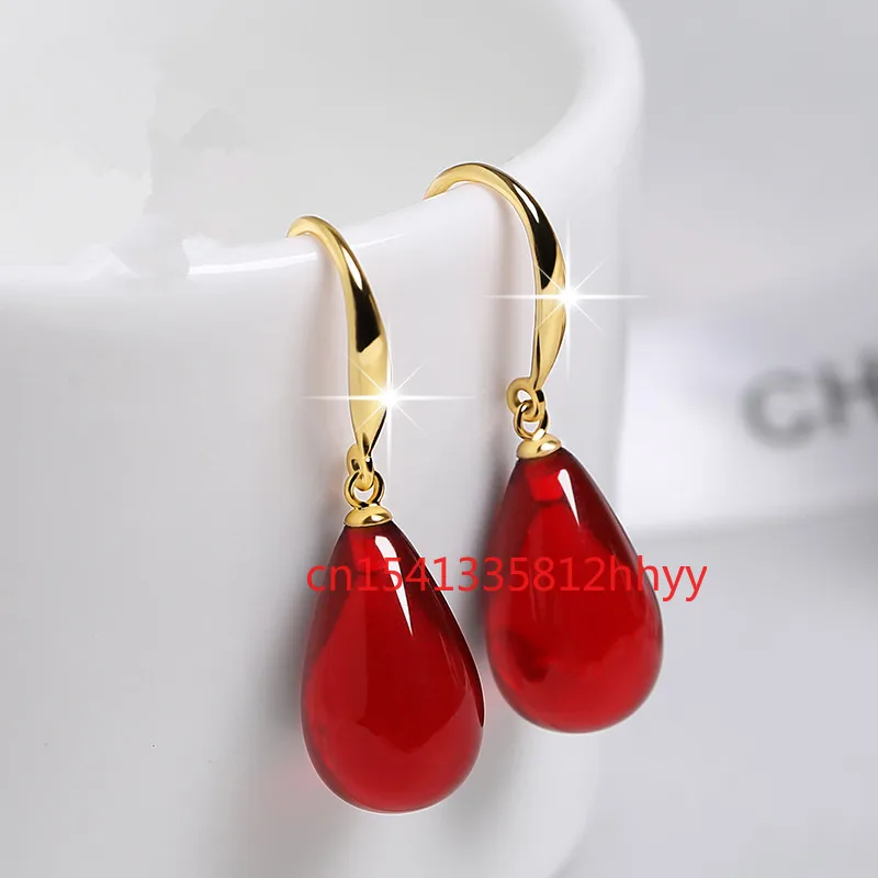 

Hot Selling New 925 Silver Beeswax Amber Earrings Charm Jewellery Hand-Carved Earrings for Women Men Fashion Accessories