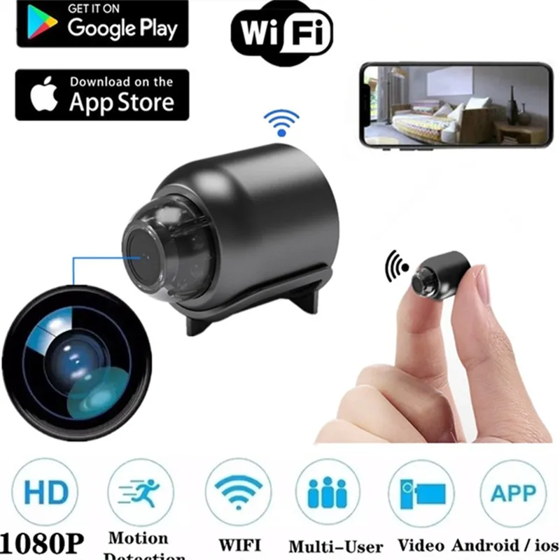 Мини Камера Беспроводной Wi Fi 1080P для наблюдения безопасности Ночное видение