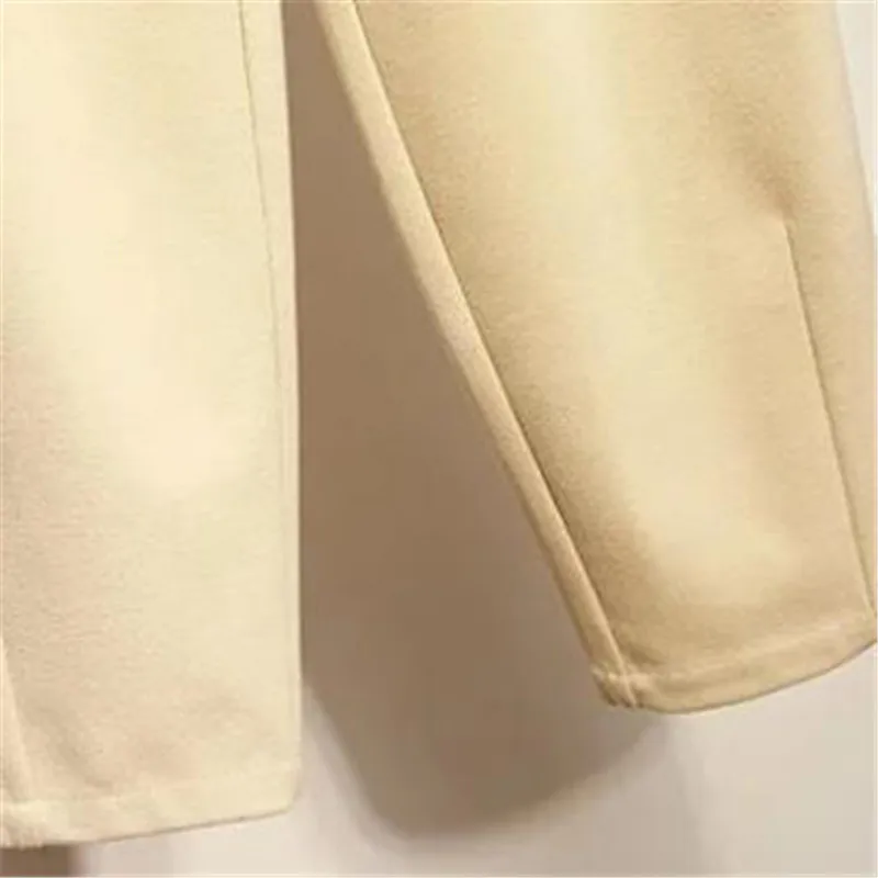 

loose warm high waist plus size wide leg pants women Autumn Winter New 2020 female Pants Woolen Elegant solid color trousers
