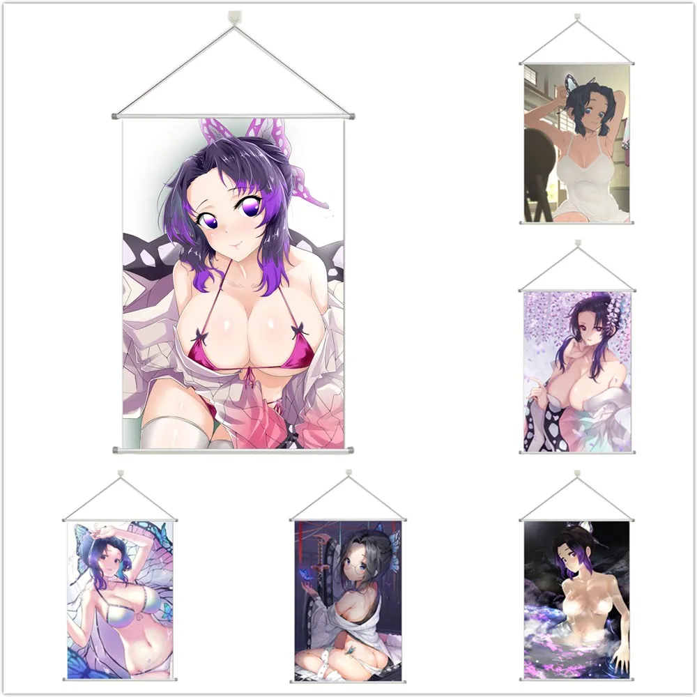 

Demon Slayer Kochou Shinobu Alloy Scroll Cartoon Comic Scroll Hanging Wall Decor