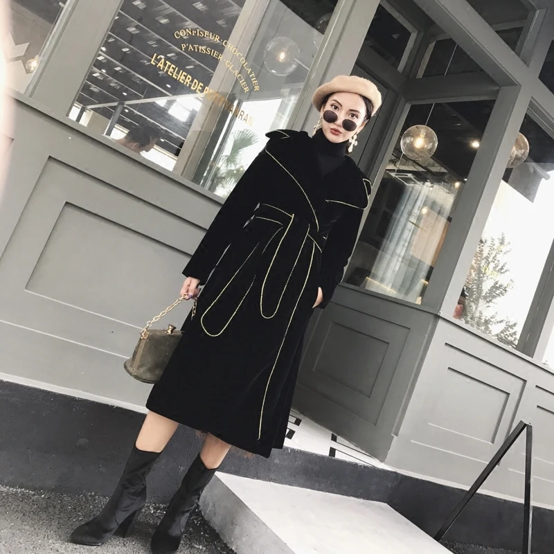 [LANMREM] 2019 осень и зима новые продукты мода Ретро Длинный секционный тонкий толстый