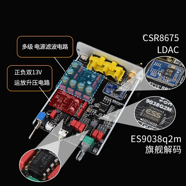BT20 Bluetooth 5 0 приемник ES9038 декодирование поддержка стандарта LDAC Fever HIFI аудио декодер