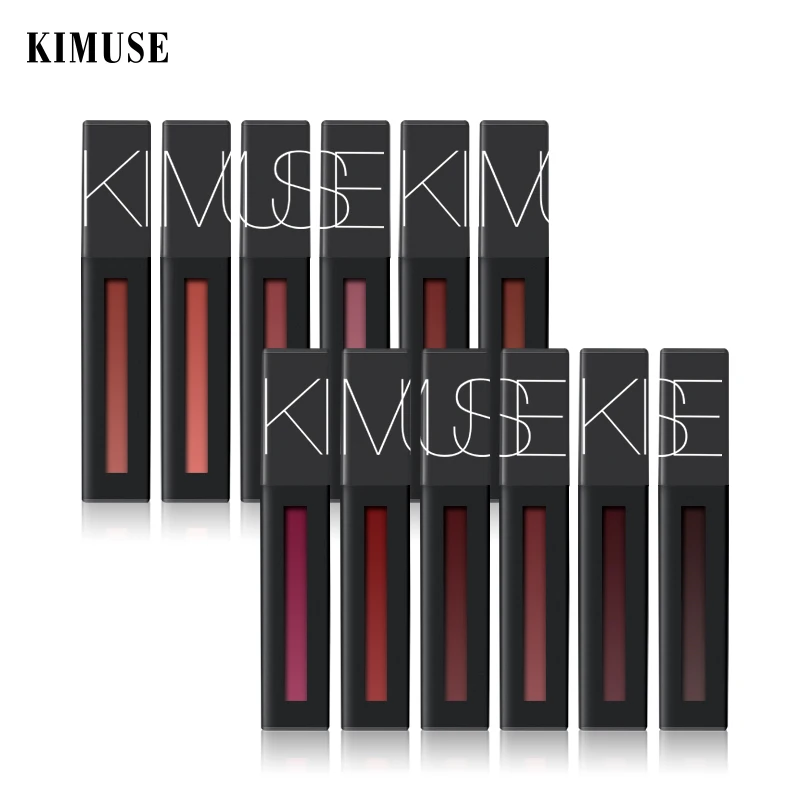 KIMUSE 12 цветов матовый дневной Увлажняющий блеск для губ Глянцевый тинт косметика