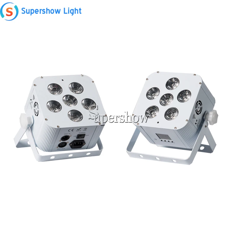 10 шт./лот с чехлом 6x18 Вт RGBWA UV 6 в 1 беспроводной DMX и ИК пульт дистанционного