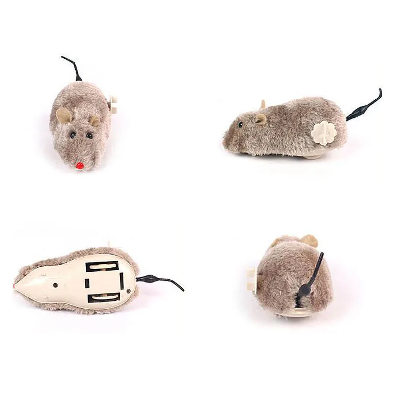 

Hot Creative Funny Clockwork Spring Power Plush Mouse Toy Cat Dog Playing Toy Mechanical Motion Rat Pet Accessories