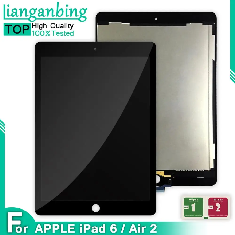 1 шт ААА + качество ЖК-дисплей сборки панель сенсорного экрана для iPad Air 2 6 A1566 A1567