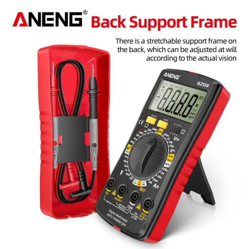 Цифровой мультиметр ANENG SZ08 транзистор переменного/постоянного тока