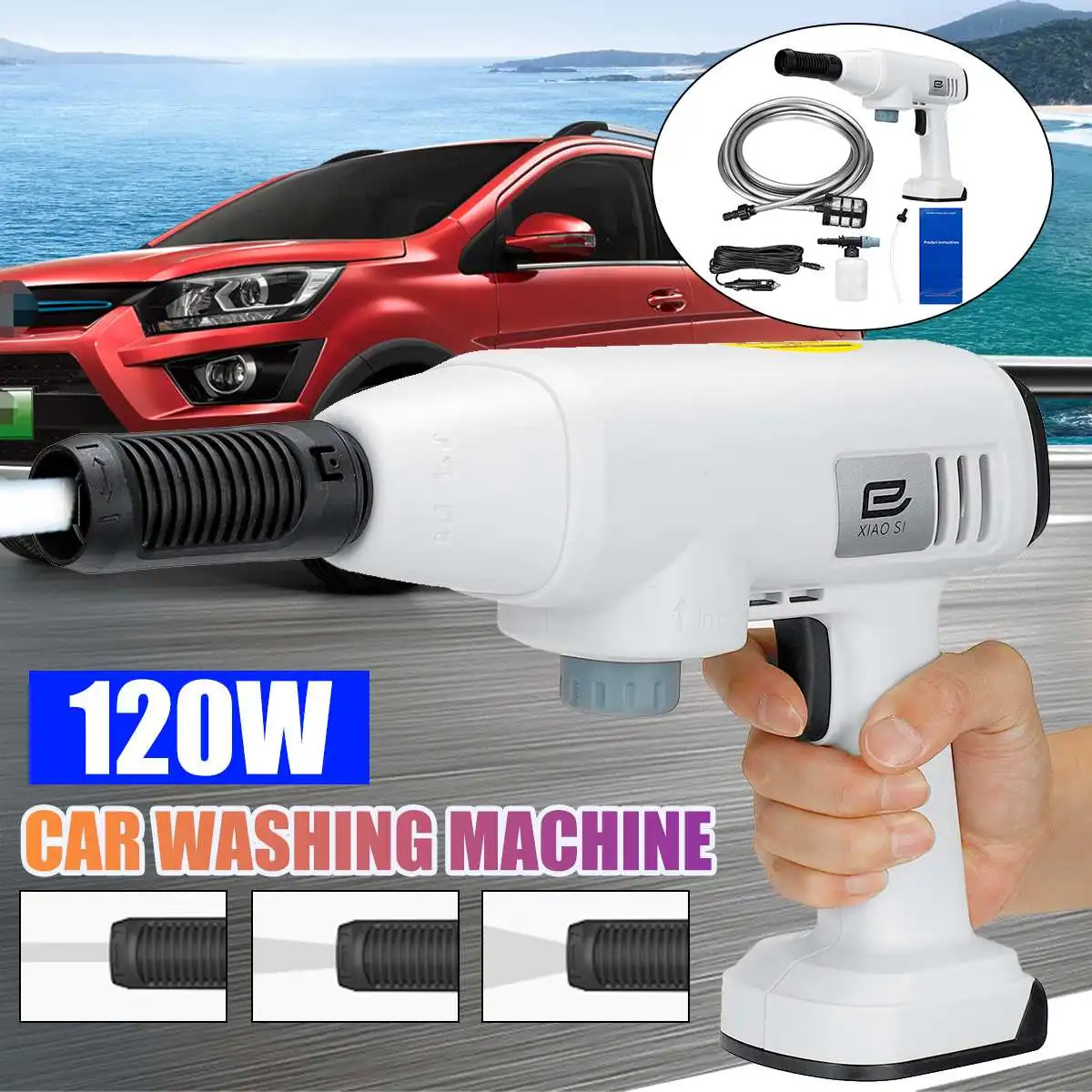 12V 120W Car High pressure washer cleaner foam generator for washing Water gun for car wash car foam sprayer For cigarette