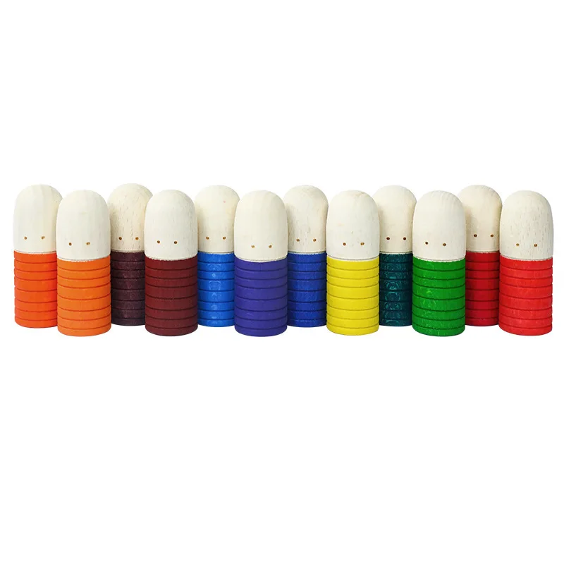 

Montessori Creative Assembling Large Rainbow Building Blocks Thumb Villain Building Blocks Children's Sensory Educational Toys