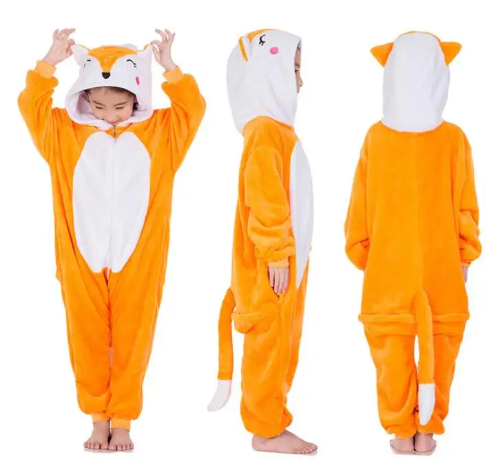 

Комбинезон для девочек и мальчиков, детский зимний комбинезон с единорогом, мультяшный Аниме Пижама с животными, пижама, комбинезон, детски...