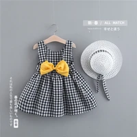 fashion baby girl dress ins children clothes 2021 summer princess party dress for 1 3y costumes kid 2pcs toddler plaid clothing