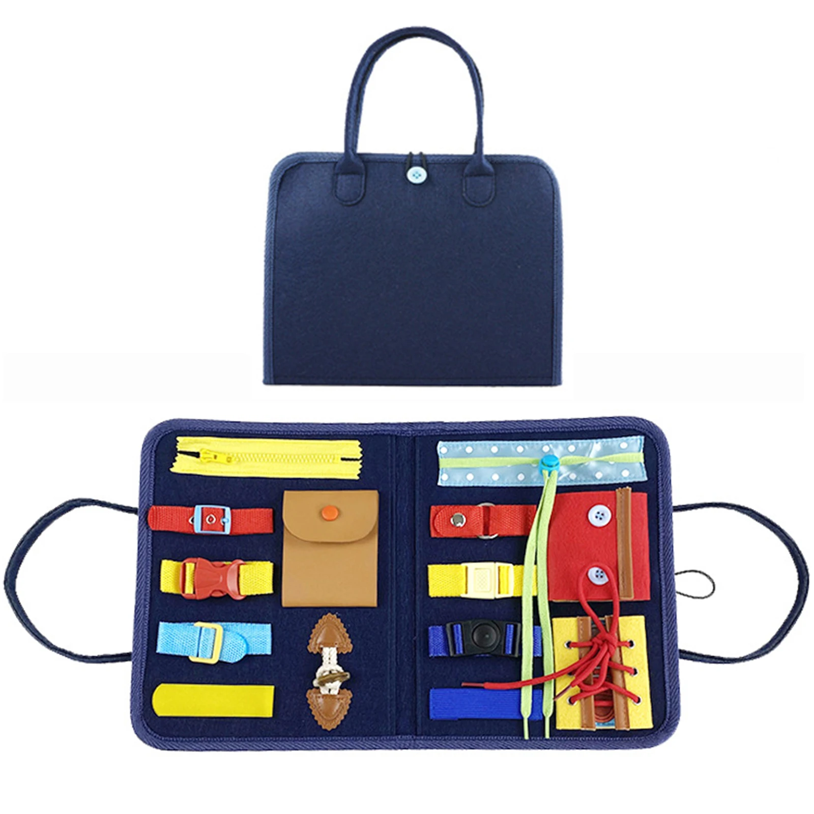 

2-7Y Children Early Education Toys Fabric Toddler Busy Board Montessori Basic Skills Activity Board Sensory Autism Toys