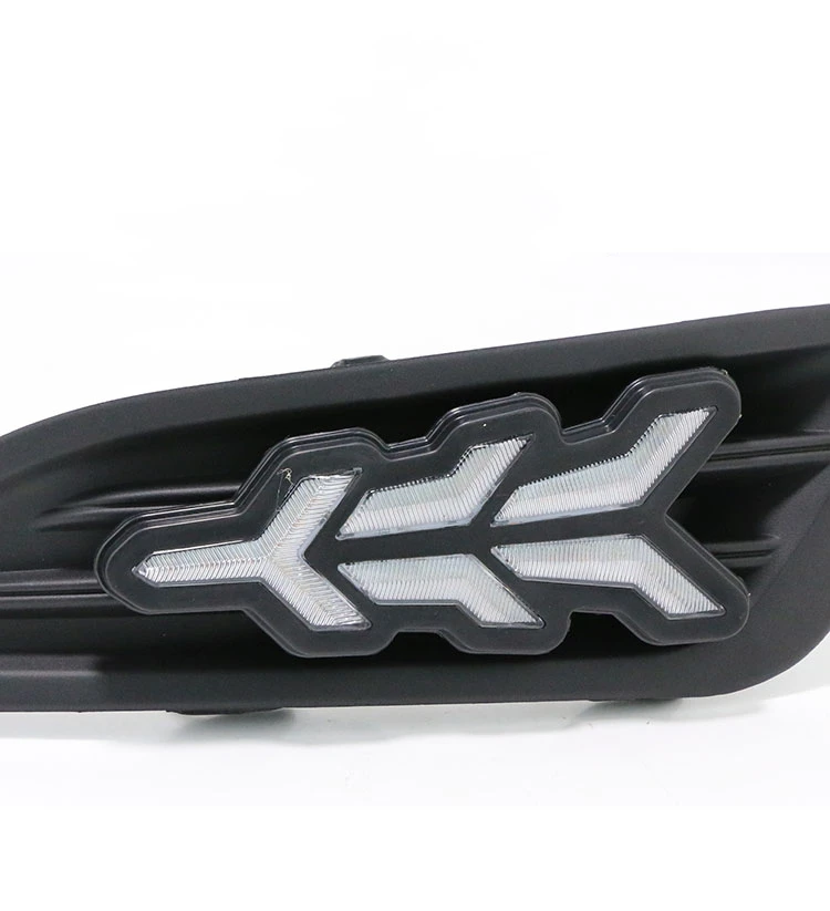 EOsuns led drl дневные ходовые огни для Ford Fiesta 2013- с динамическим движущимся желтым поворотным сигналом и синим ночным светом