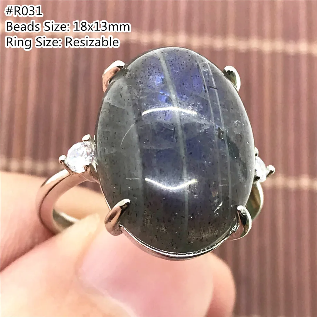 

Топ из натурального Лабрадорит Кольцо ювелирные изделия для Для женщин мужчин с украшением в виде кристаллов 18x13 мм бусины Исцеление удачи ...
