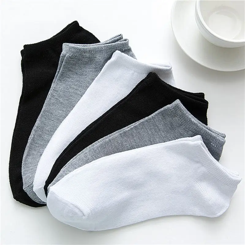 

5/10 Pairs Women and Men Socks Large Size 37-44 High Quality Casual Breathable Boat Socks Solid Color and Ankle Socks For Summer