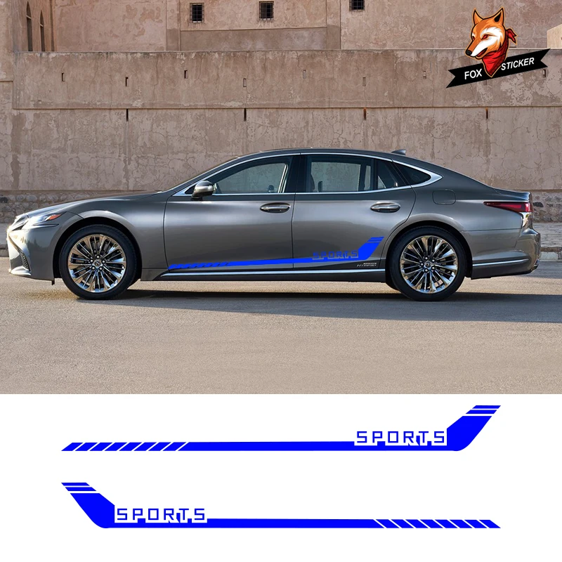 Виниловая наклейка для кузова автомобиля в полоску сбоку Audi Ford Hyundai Toyota Kia