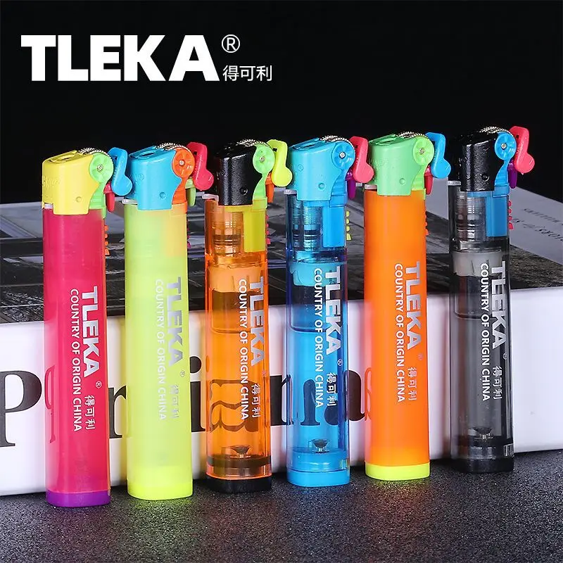 

2020 MIni TLEKA Lighter Gas Free Fire Lighter Windproof Butane Grinding Wheel Ignite Inflatable Lighter Men Gift Dropshipping