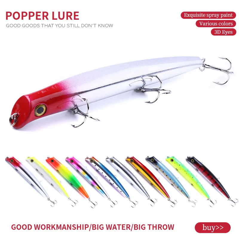 

HENGJIA 1pcs Popper Lure available 12cm17g fishing lure fishing tackle Artificial bait Top Water Hard Bait