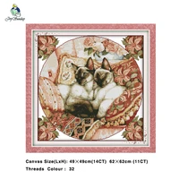 sleepy cats painting cross stitch 11ct 14ct cross stitch kits set for embroidery cross cross stitch for needlework