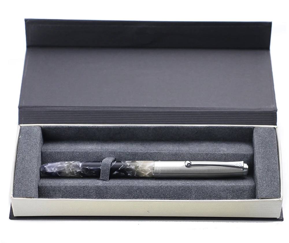 Высококачественная перьевая ручка Jinhao 51a из органического стекла, 0,38 мм, очень тонкая, с подарочной коробкой, школьные офисные принадлежности