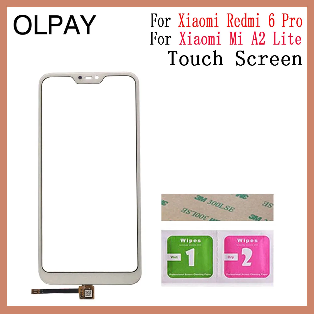 White No Tools Для Xiao mi Red mi 6A Red mi 6 Pro Сенсорный экран дигитайзер для Xiaomi mi A2 Lite Сенсорная панель Сенсорный экран сенсор переднее стекло - Цвет: White No Tools
