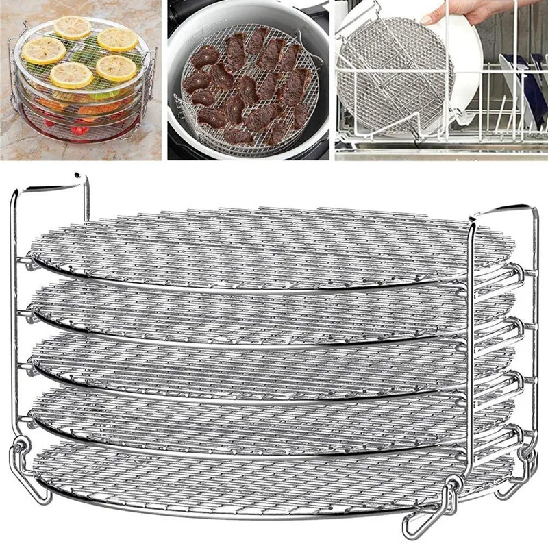 for Dehydrator Stand Grill Air Fryer with Five Stackable Layers Food Grade Rack Stainless Steel Acce | Бытовая техника