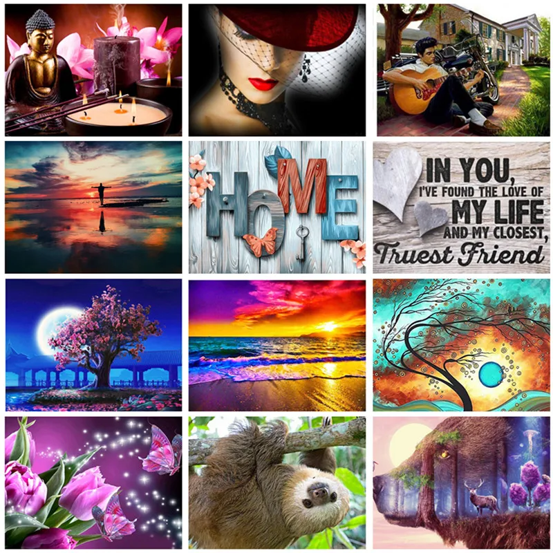 5D алмазная картина Полный Круглый животное Крест стич набор синий цветочный