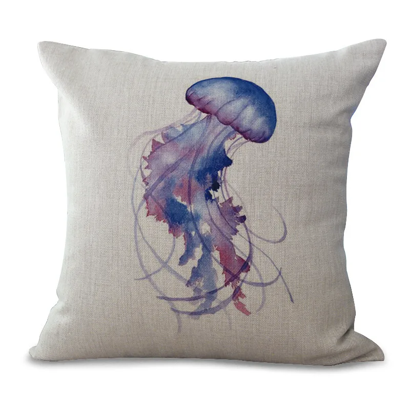 

Marine Life Series Peach Skin Bay Window Cushion Pillowcase Car Sofa Decoration Waist Cushion Cover Wholesale