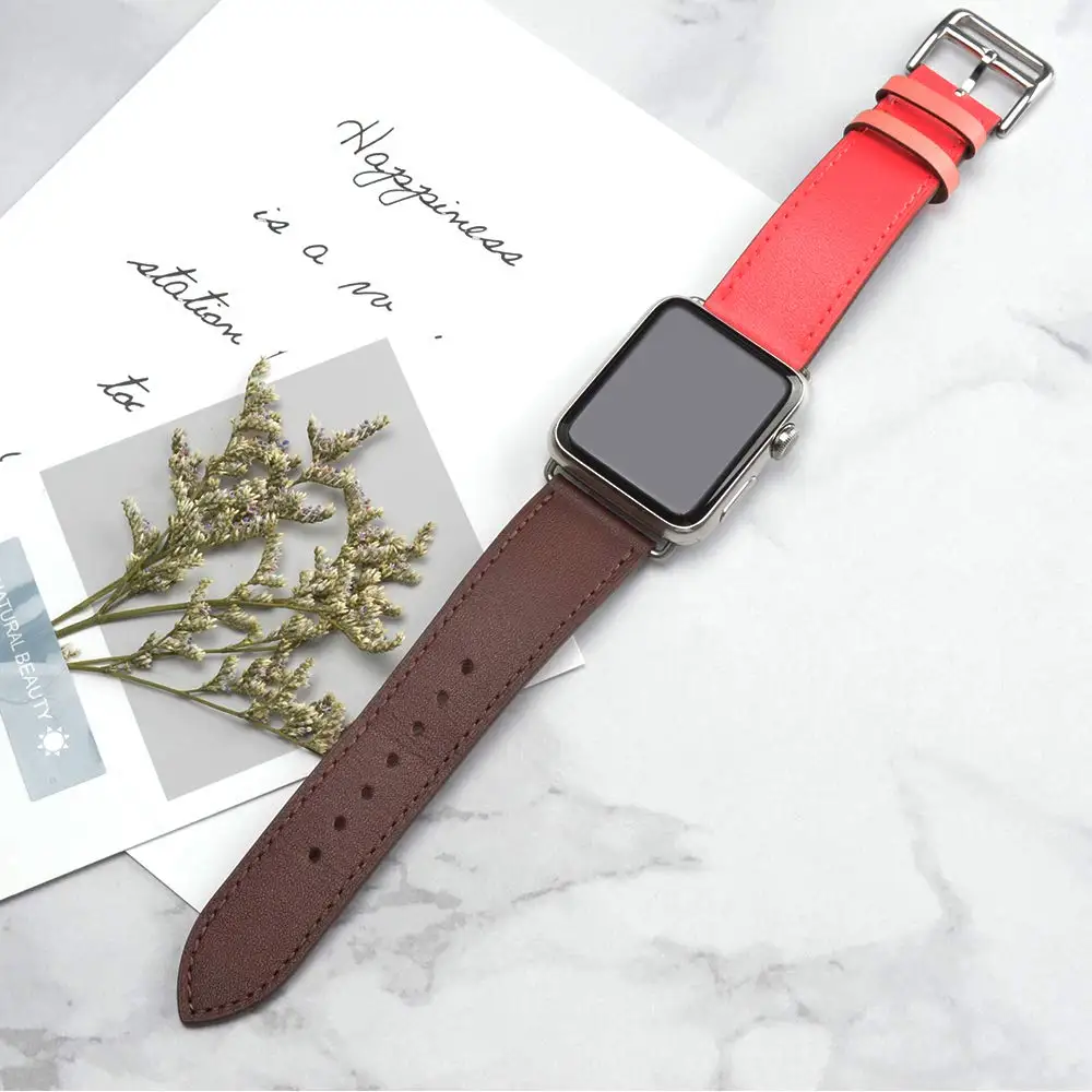 Кожаный ремешок для Apple watch 4, 5, ремешок 44 мм, 40 мм, iWatch 38 мм, 42 мм, ремешок из натуральной кожи, браслет для Apple watch 3, 2, 1, 42