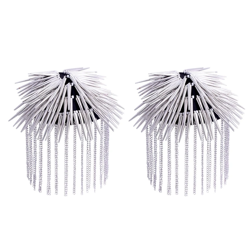 Exaggerat1 пара панк-юбка серебряное ожерелье с Цепочки и ожерелья эпалетами через