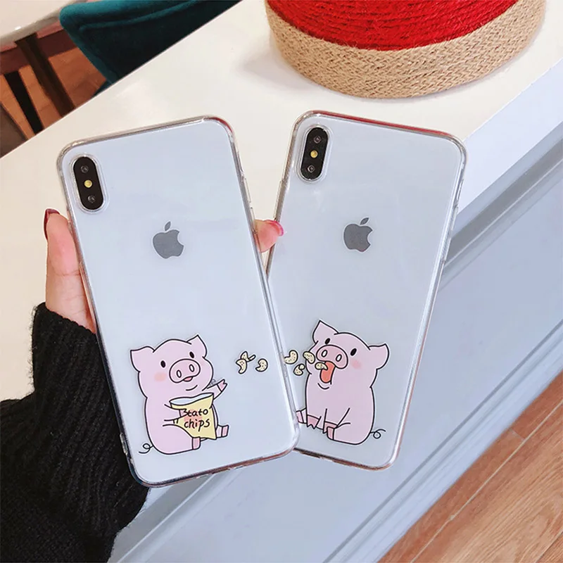 Милый мультяшный чехол со свиньей для телефона iphone 11 Pro max X XR XS Max 6 6S 8 7 plus задняя
