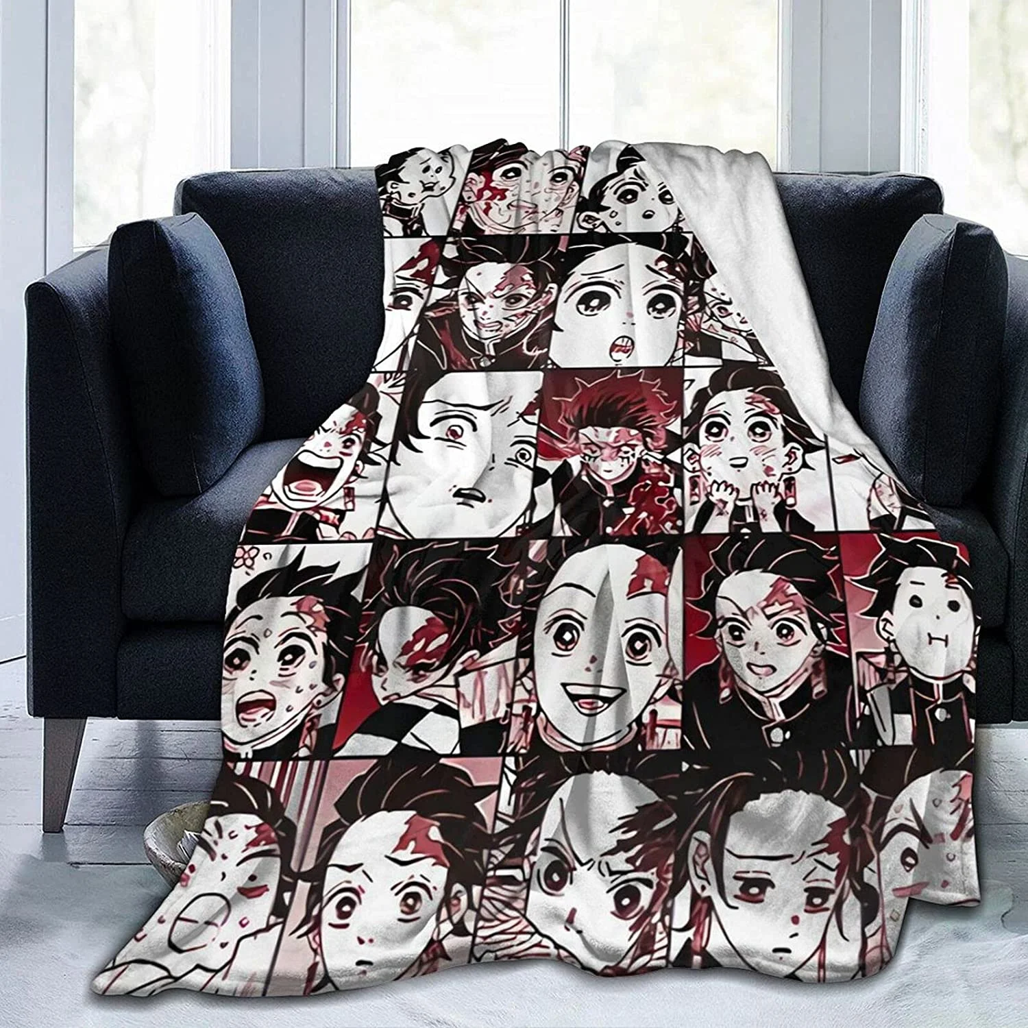 

Мягкое и удобное теплое Флисовое одеяло Kamado Tanjirou, пляжное одеяло, плед для пикника