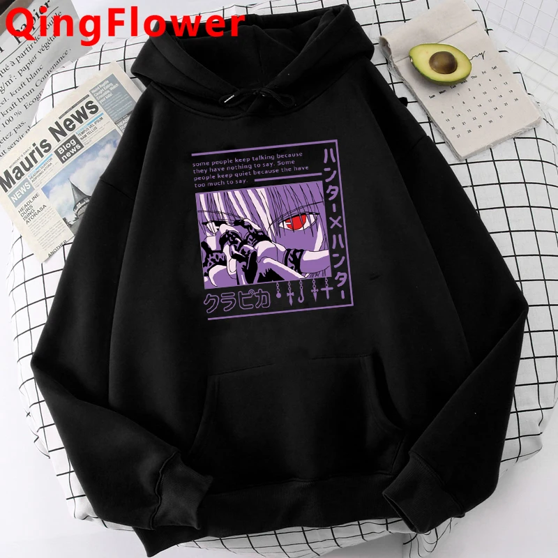 

Men Hoodies Hunter X Hunter Unisex Pullovers Hoodies Sweatshirts Killua Zoldyck Devil Eye Print Anime Hoody Streetwear Tops Male