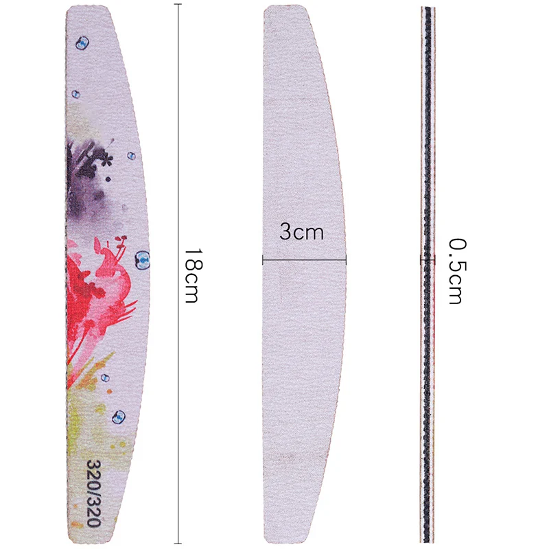 Женские пилки для ногтей с цветочным рисунком бриджи маникюра полировки