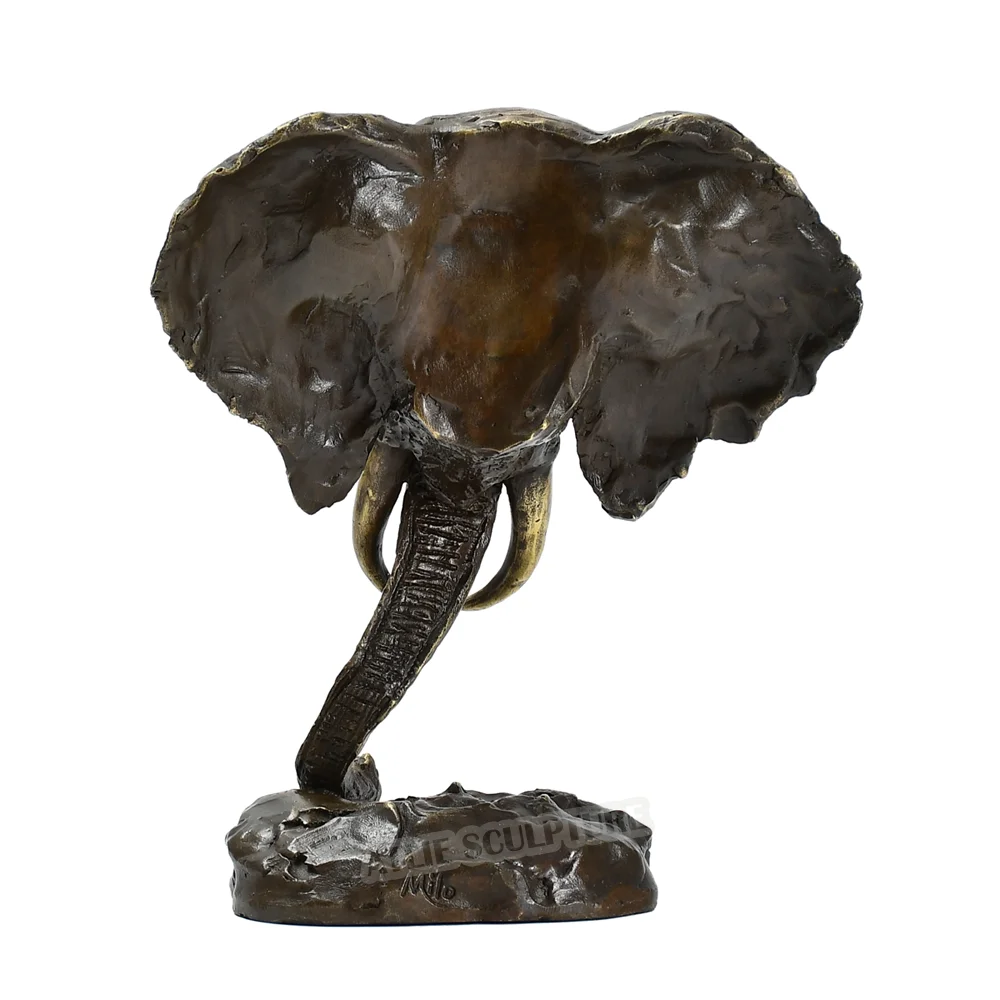 Бронзовая тайская статуя слона с головой животного бюст скульптура Современная