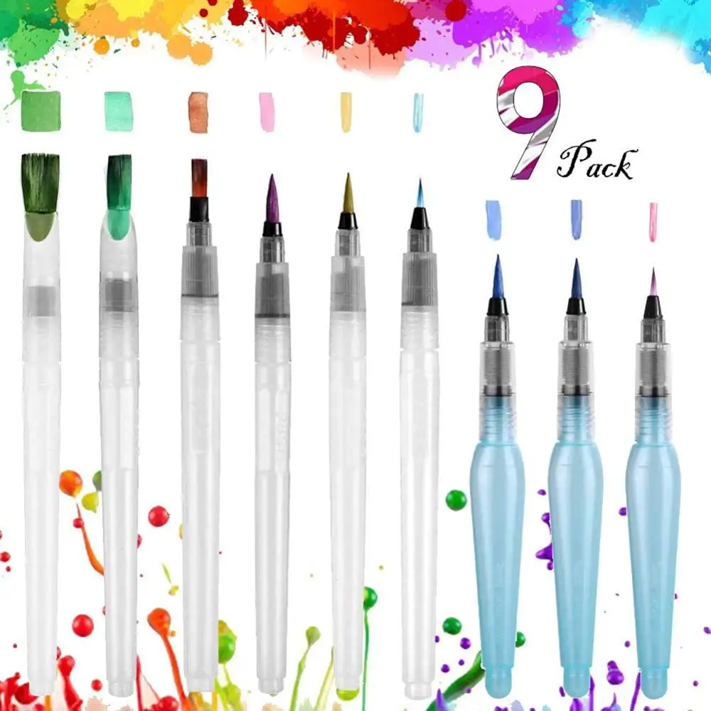 9 шт. Акварельная Ручка для хранения воды набор акварельных кистей ручка