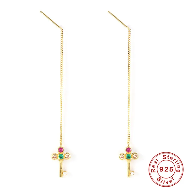 

BOAKO KEY Lock 925 Sterling Silver Earrings For Women Earrings Dangle Ear Piercing Pendientes Mom Gift 2021 Trend Vintage